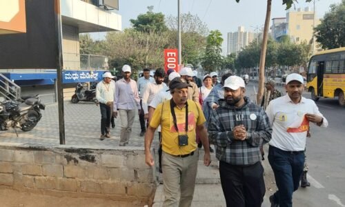 ಸ್ವಚ್ಛ ಸರ್ವೇಕ್ಷಣ 2025-26 ರ ಅಂಗವಾಗಿ 5ನೇ ದಿನದ ಸಾಮೂಹಿಕ ಮಹಾ ಸ್ವಚ್ಛತಾ ಅಭಿಯಾನ |ನಗರ ಪಾಲಿಕೆಯ ಎಲ್ಲಾ ವಿಭಾಗಗಳಲ್ಲಿ ಪಾದಚಾರಿ ನಡಿಗೆ – ಒಂದೇ ದಿನ ಒಟ್ಟು 72.68 ಕಿ.ಮೀ. ಪೂರ್ಣ