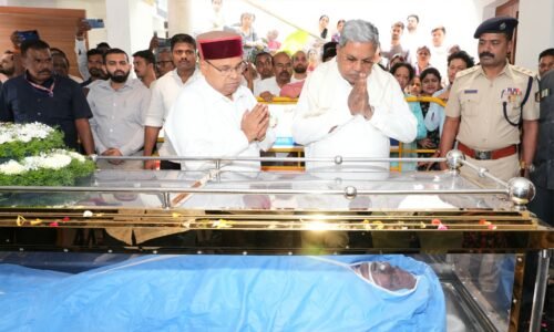 ಸಚಿವ ಡಿ.ಸುಧಾಕರ್ ಅವರ ನಿಧನಕ್ಕೆ ಮುಖ್ಯಮಂತ್ರಿಗಳ ಸಂತಾಪ | ಸುಧಾಕರ್ ಅಗಲಿಕೆಯಿಂದ ರಾಜಕೀಯ ಕ್ಷೇತ್ರಕ್ಕೆ ದೊಡ್ಡ ನಷ್ಟವುಂಟಾಗಿದೆ: ಸಿಎಂ ಸಿದ್ದರಾಮಯ್ಯ